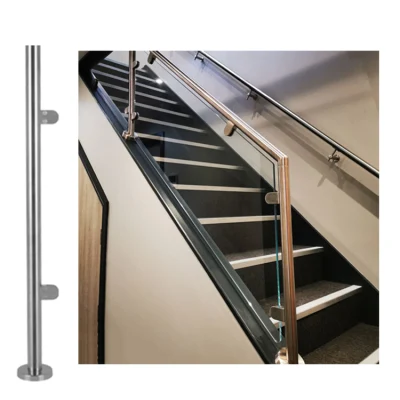 Escadas especiais de fábrica Hardware moderno Balaustrada Corrimão Post Escada de aço Escada de vidro